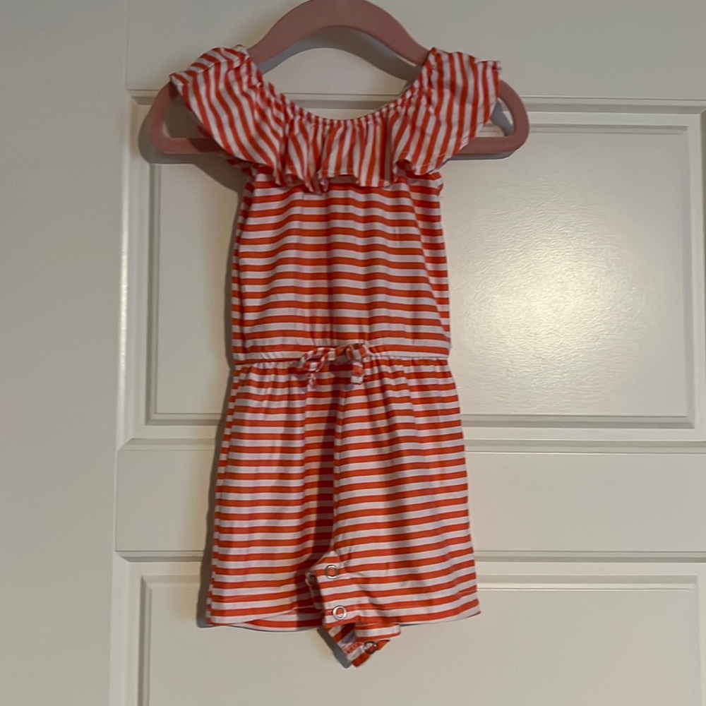 $10 ADD ON‎ angel dear romper Girls stripe ruffle dress 12M 12-18M Angel Dear